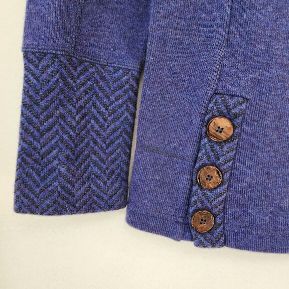 Prana Lucia Wool Blend Purple Mockneck Sweater Hiking Camping Fleece Lined M - Picture 6 of 9